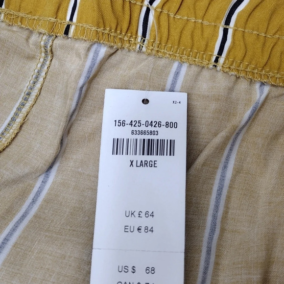 NWT Abercrombie & Fitch Women's Wide Leg Pant Yellow, Blue & White Stripes XL - Picture 7 of 7